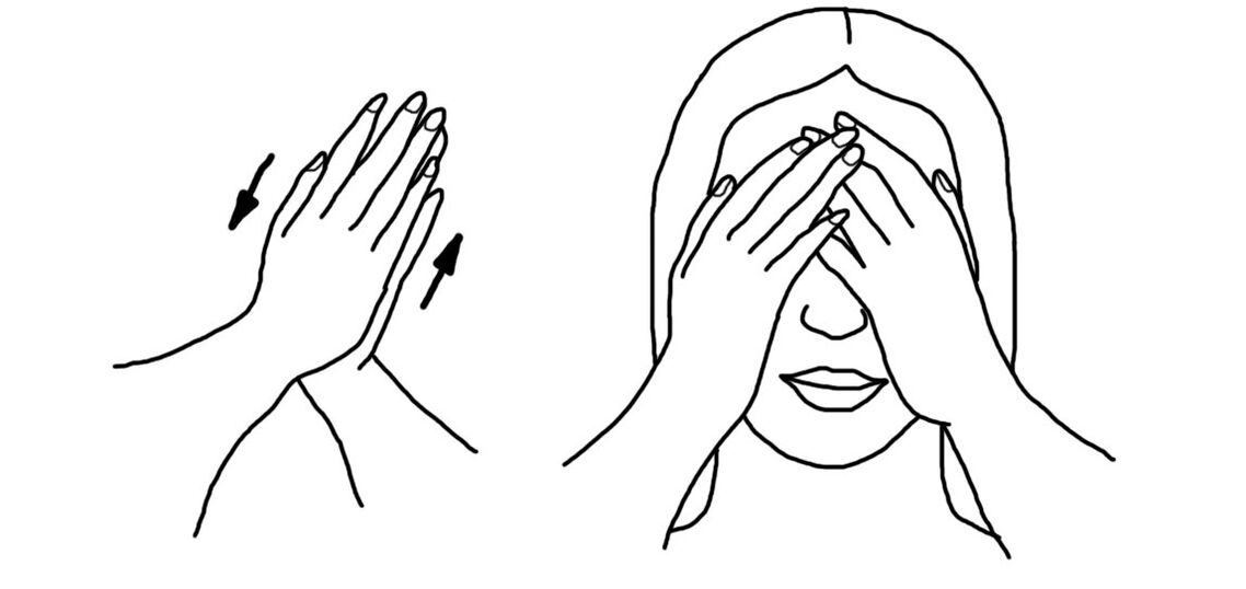 Palming - popularna vježba za opuštanje očnih mišića